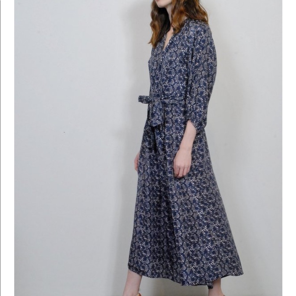 Apiece Apart Wide Leg Silk Jumpsuit